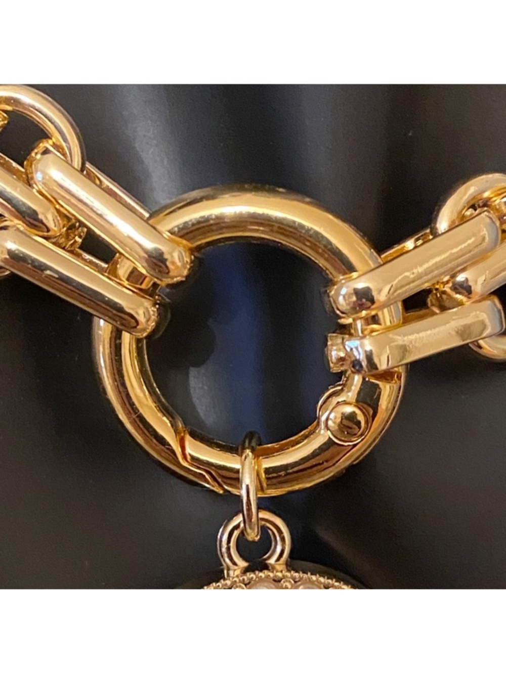 CHANEL Gold-Tone Pearl CC Medallion and Pearl Drop And Chain Necklace - Picture 6 of 12